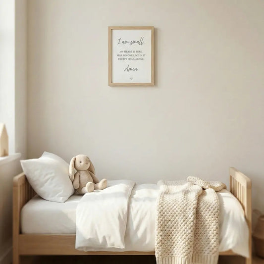 Ich bin klein Nursery Prayer Poster, Printable Wall Art (German or English)