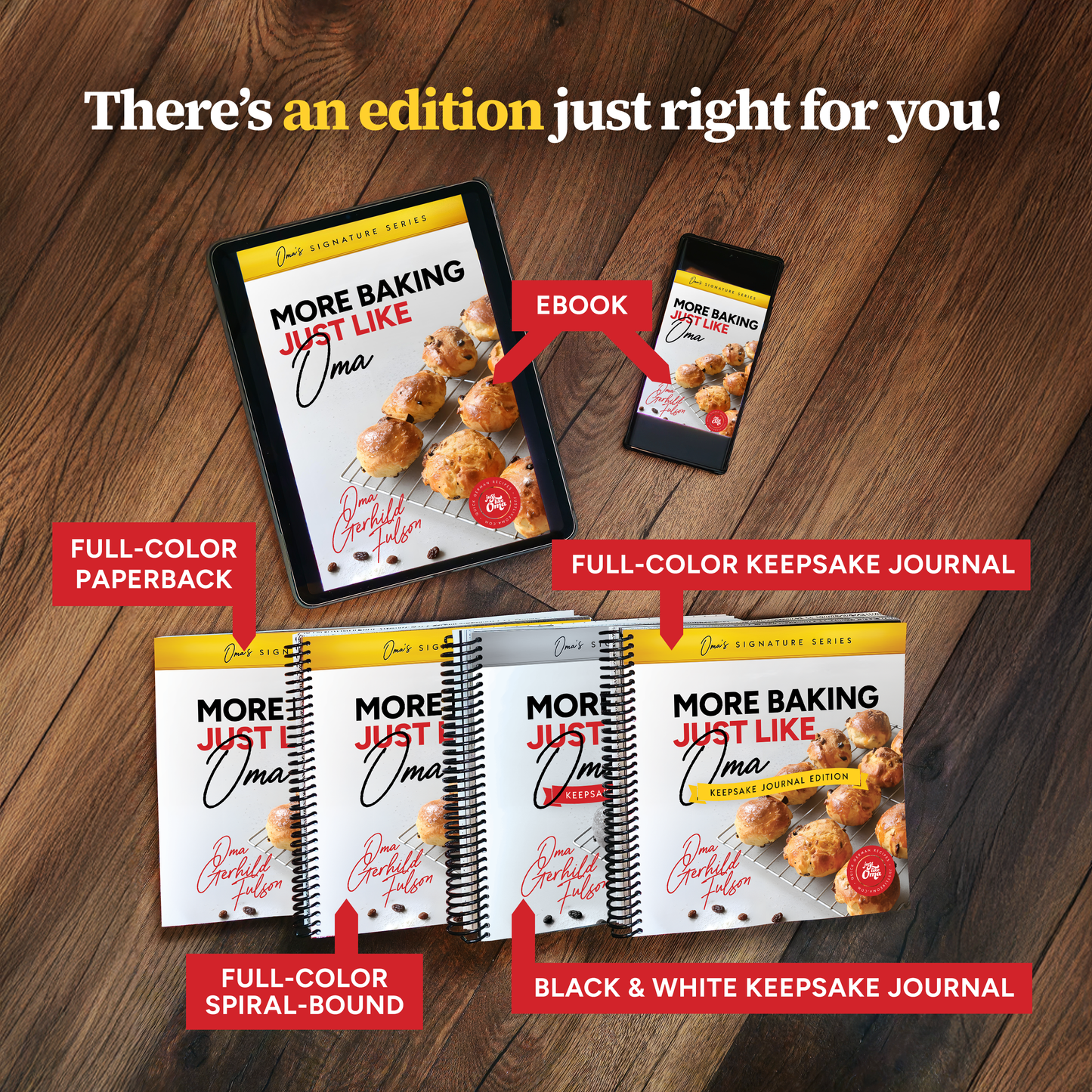 MORE Baking Just Like Oma - Keepsake Journal Cookbook (Full Color)