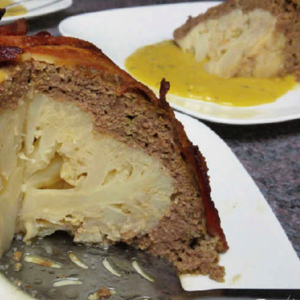 Baked Cauliflower Bombe on plate