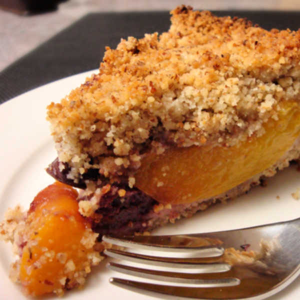 Peach Cherry Tart Recipe with Streusel
