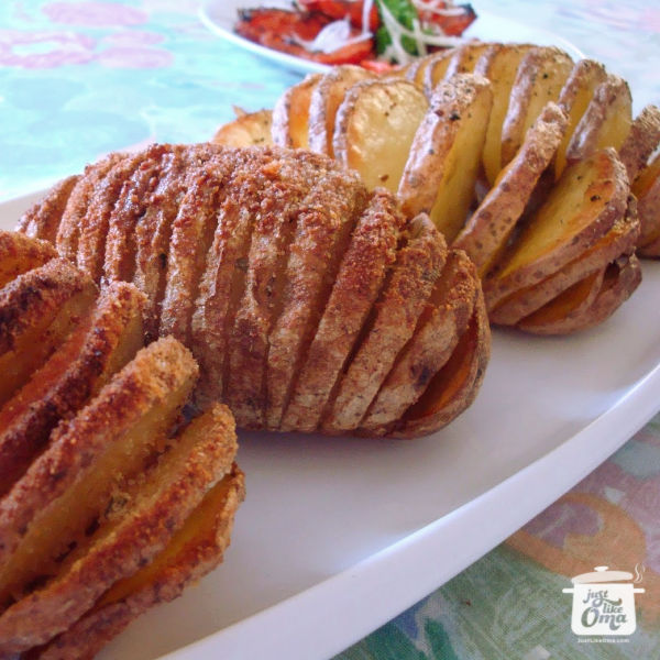 Oma's Hasselback Potatoes or Sweet Potatoes