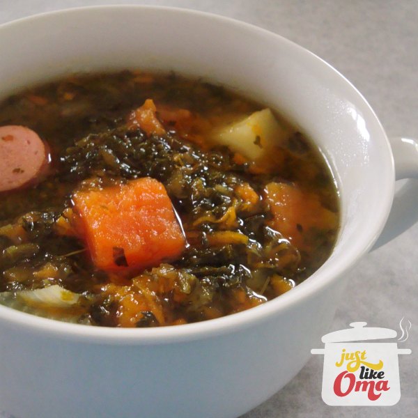Oma's Kale and Sausage Soup ~ Grünkohl und Wurstsuppe