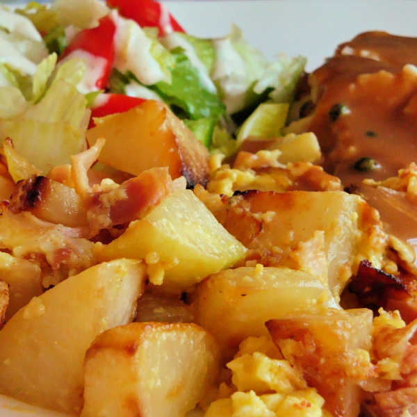 Oma's Kohlrabi with Ham Casserole
