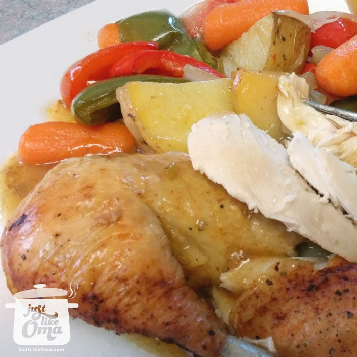 Oma's Recipe for Roasted Chicken Dinner