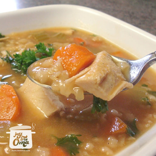 Oma's Turkey Rice Soup Recipe (or Barley)
