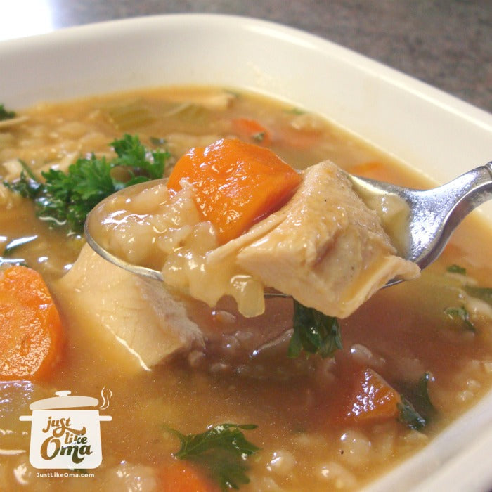 Oma's Turkey Rice Soup Recipe (or Barley)