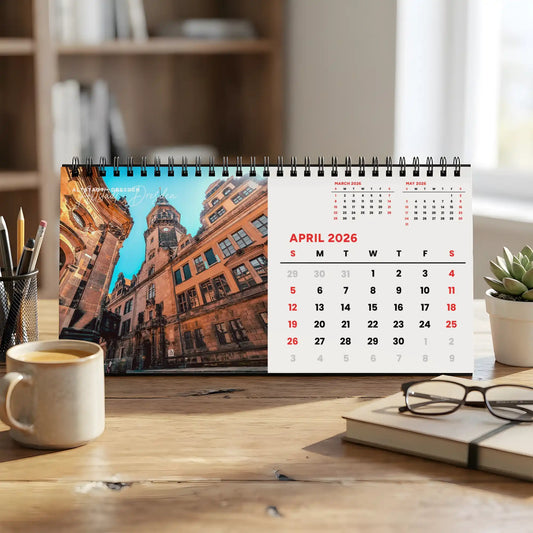Discover Germany 2026 Desk Calendar 10x5 Spiral Bound