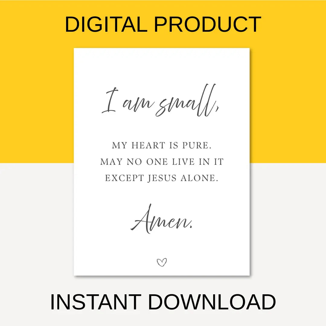 Ich bin klein Nursery Prayer Poster, Printable Wall Art (German or English)