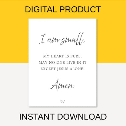 Ich bin klein Nursery Prayer Poster, Printable Wall Art (German or English)