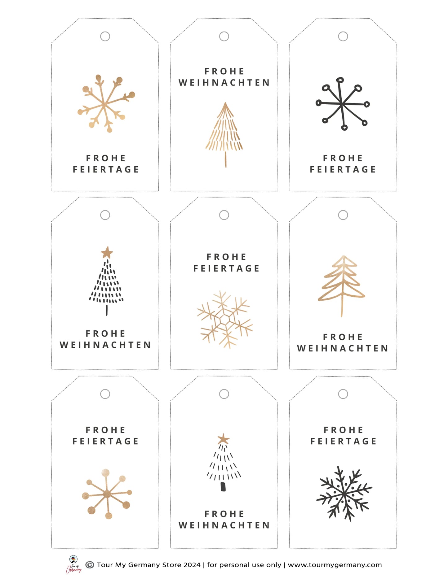 Printable Christmas Gift Tags 3-Pack