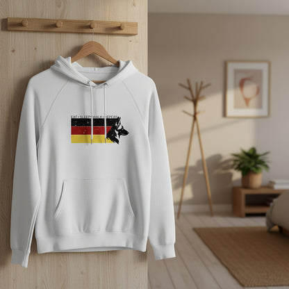 German Shepherd Raglan Hoodie – Organic Cotton Unisex