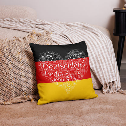 German Cities Heart Pillow