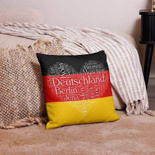 German Cities Heart Pillow