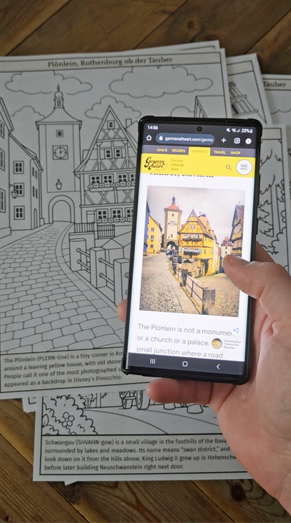 Coloring Through Germany: 13 Printable Pages for Kids with QR Codes