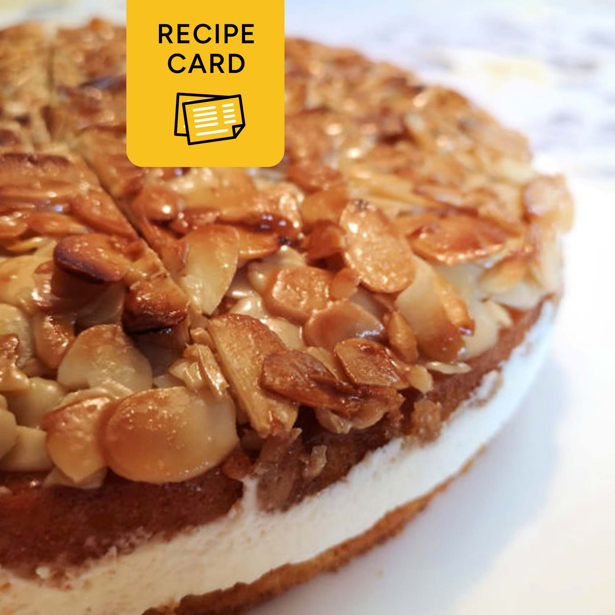 Bee Sting Cake Printable Recipe Card, Bienenstich, 4x6 PDF, 8.5x11 PDF