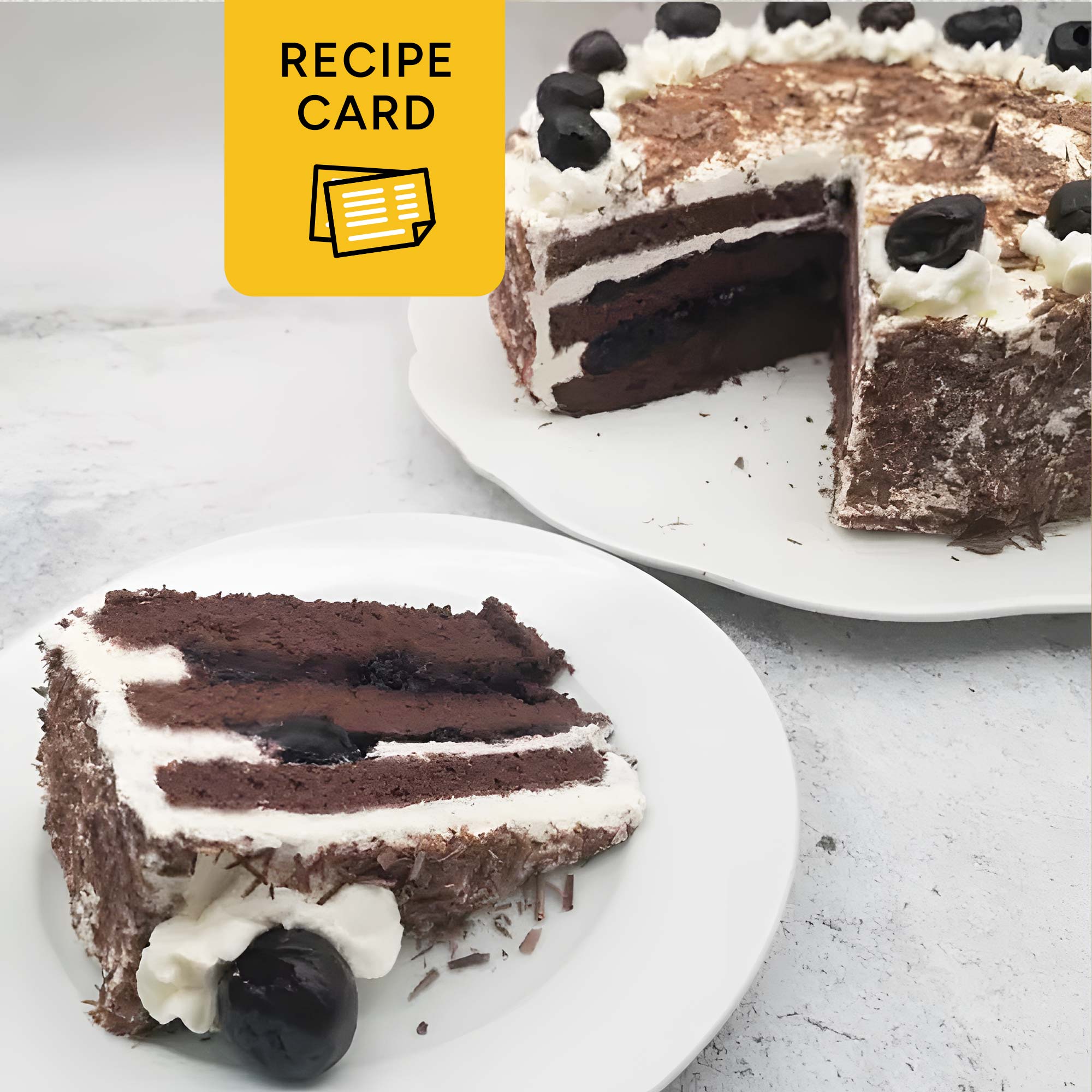 Black Forest Cake Printable Recipe Card, Schwarzwälder Kirschtorte, 4x6 PDF, 8.5x11 PDF