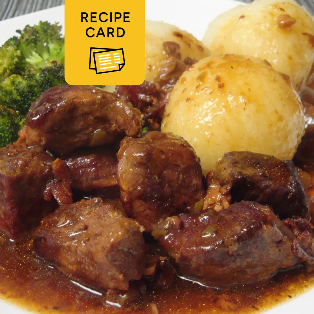 Beef Rouladen Stew Recipe Card Printable, Flatladen, 4x6 PDF, 8.5x11 PDF