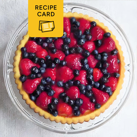 Fruit Flan Printable Recipe Card, Obsttorte, 4x6 PDF, 8.5x11 PDF