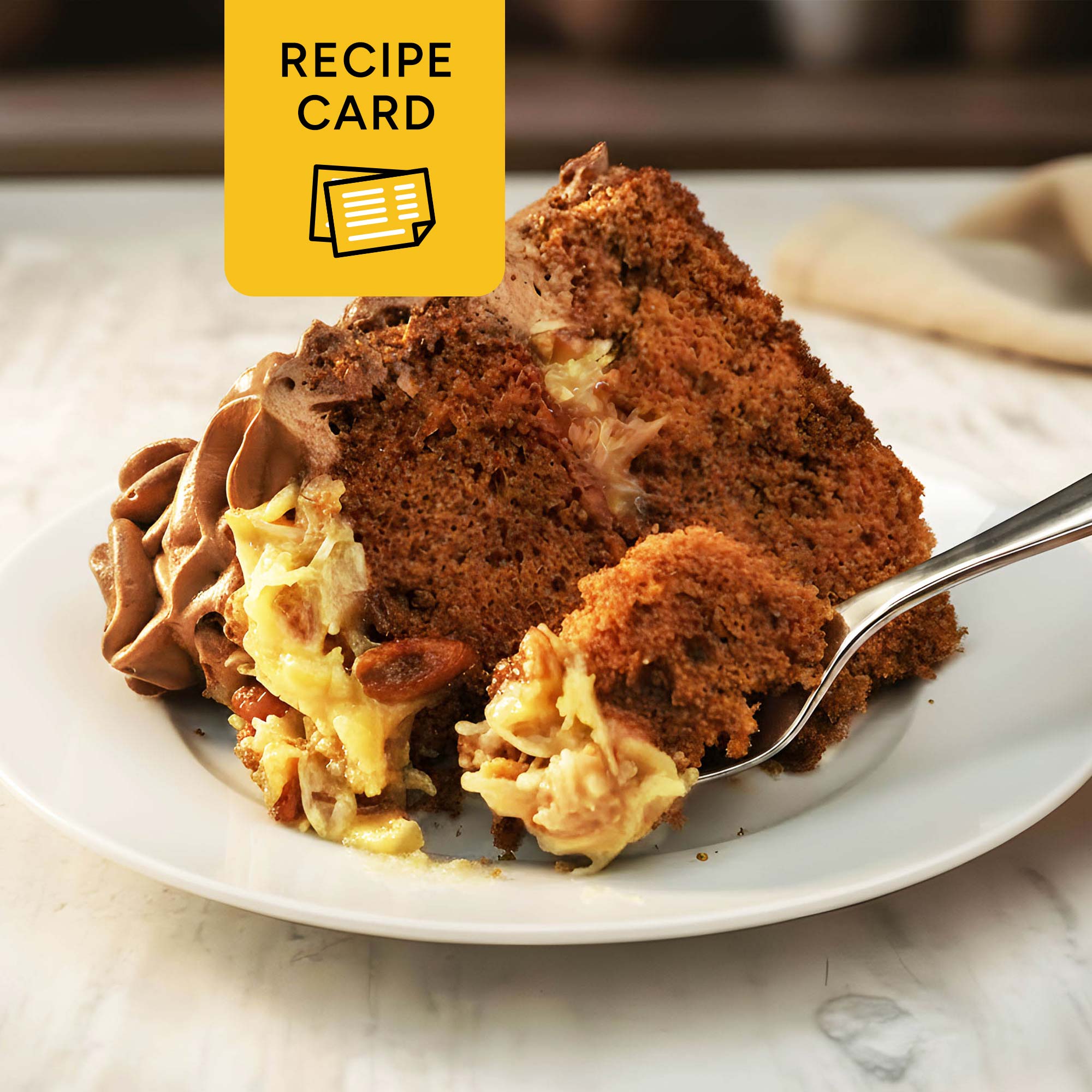 Easy German Chocolate Cake Recipe Card Printable, German's Schokoladenkuchen, 4x6 PDF, 8.5x11 PDF