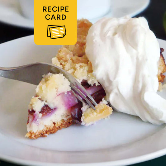 Plum Cake Printable Recipe Card, Streusel Pflaumenkuchen, 4x6 PDF, 8.5x11 PDF