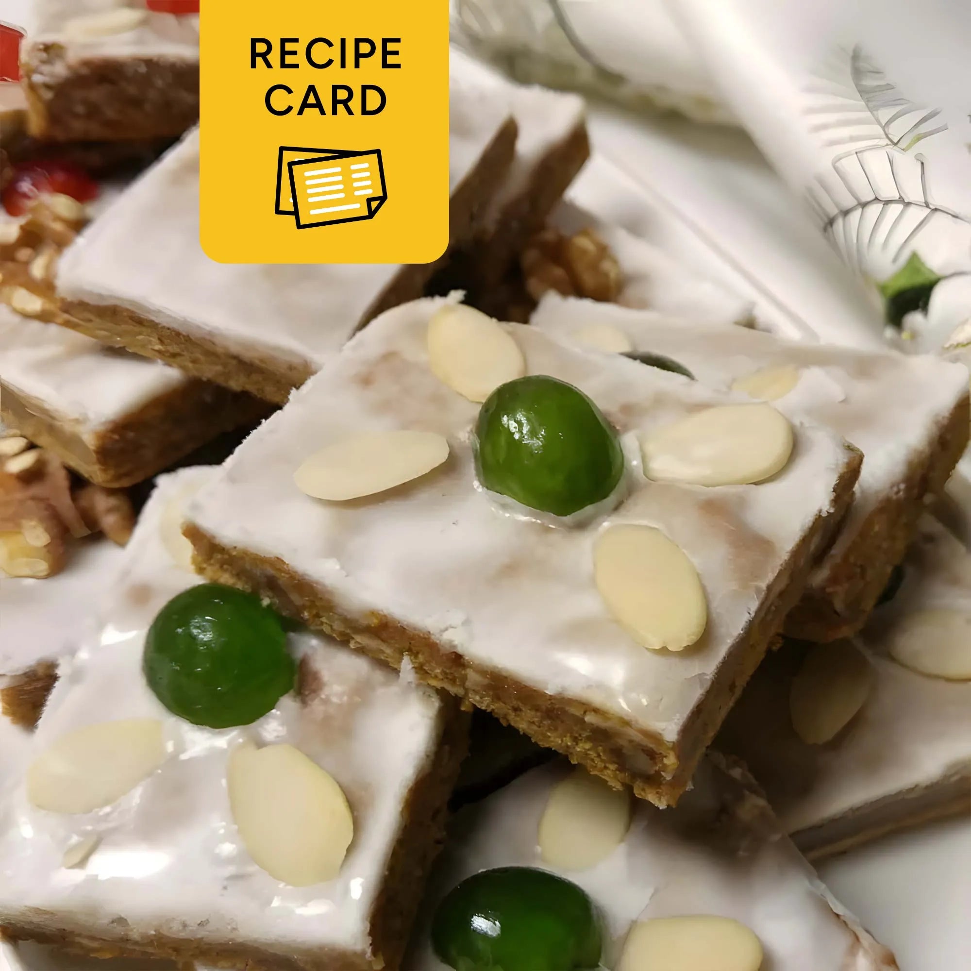 Lebkuchen Gingerbread Bars Recipe Card Printable, German Christmas Bars, 4x6 PDF, 8.5x11 PDF