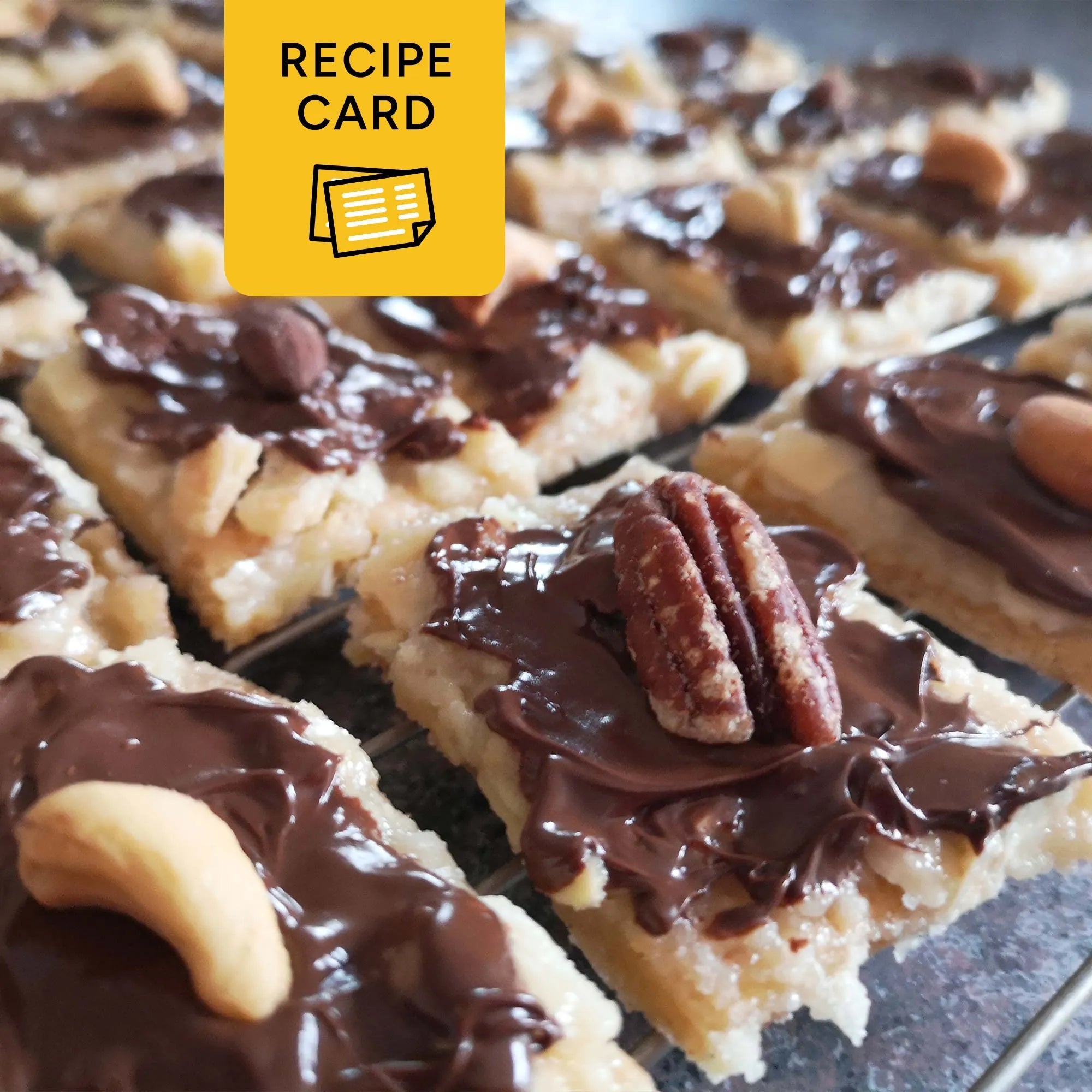Pecan Bars Recipe Card Printable, Pekannuss-Schnitten, 4x6 PDF, 8.5x11 PDF