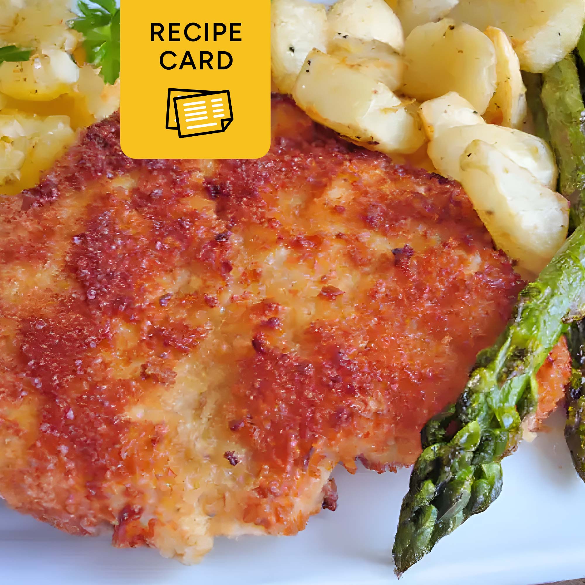 Pork Schnitzel Recipe Card Printable, Schweineschnitzel, 4x6 PDF, 8.5x11 PDF