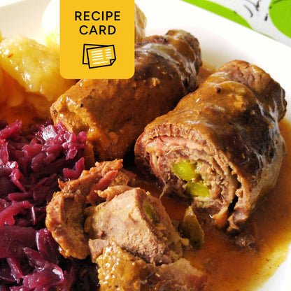 Rouladen Recipe Card Printable, Rinderrouladen, 4x6 PDF, 8.5x11 PDF