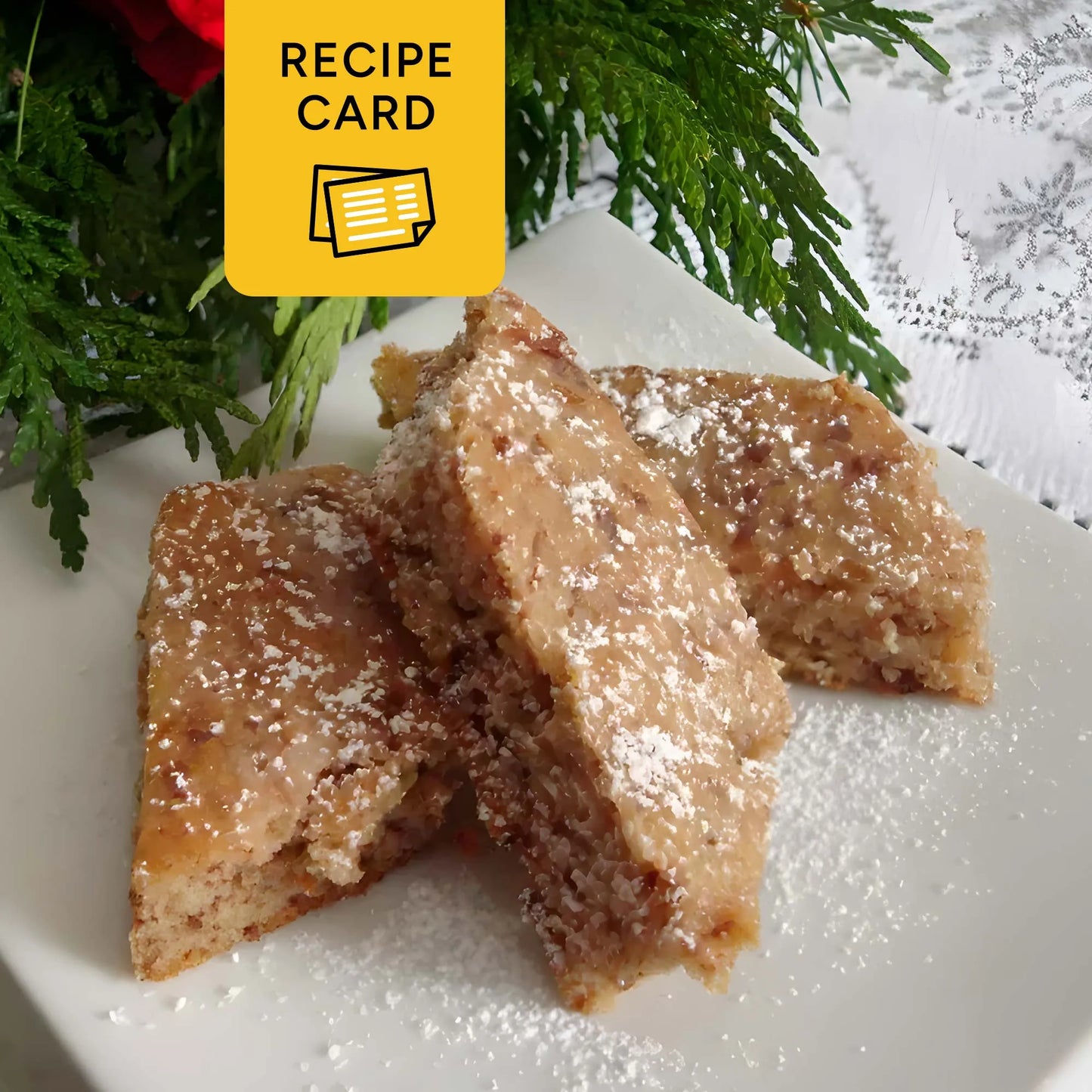 Mulled Wine Cake Bars Recipe Card Printable, Glühweinkuchen vom Blech, 4x6 PDF, 8.5x11 PDF