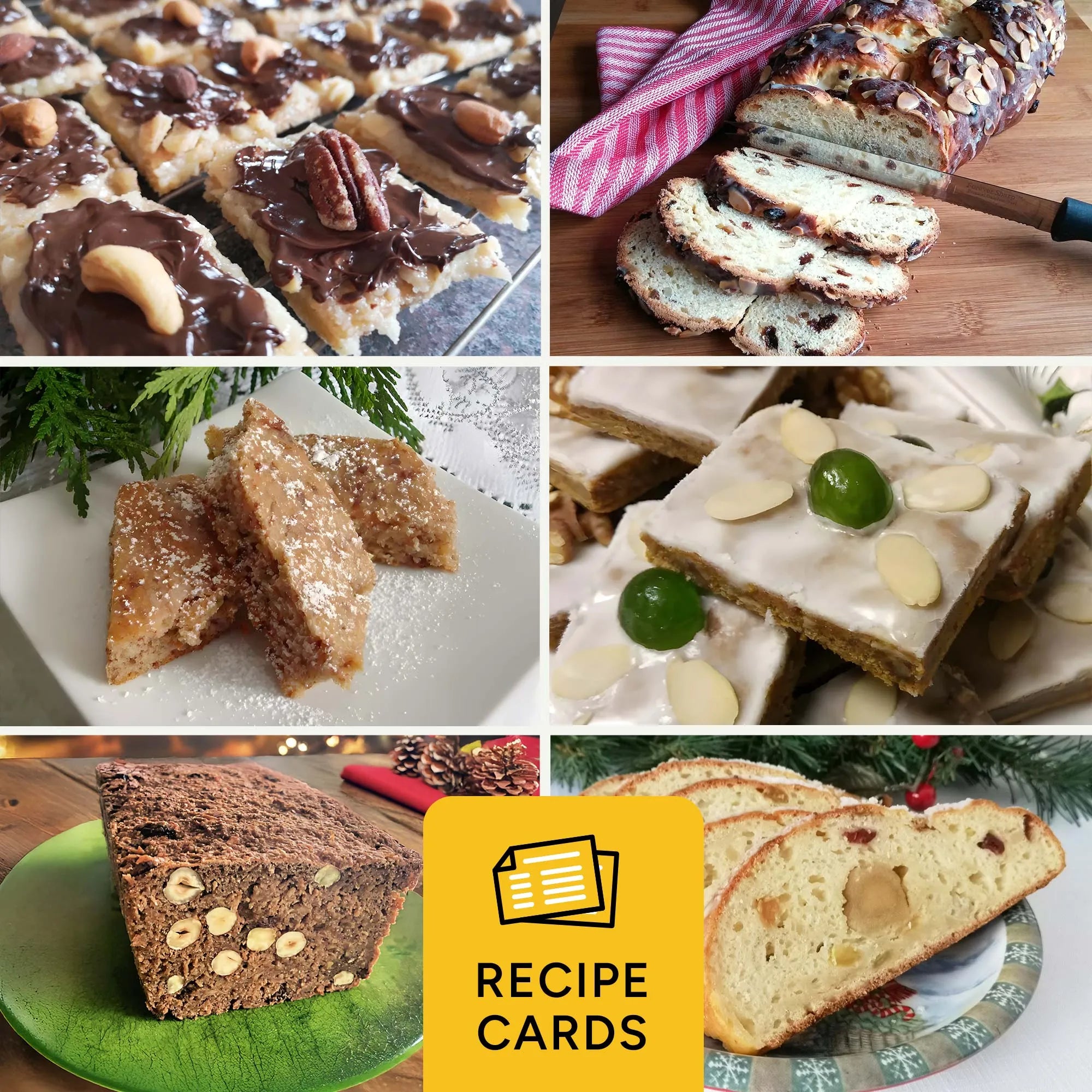 Christmas Bakes Printable Recipe Card Bundle, Set of 6