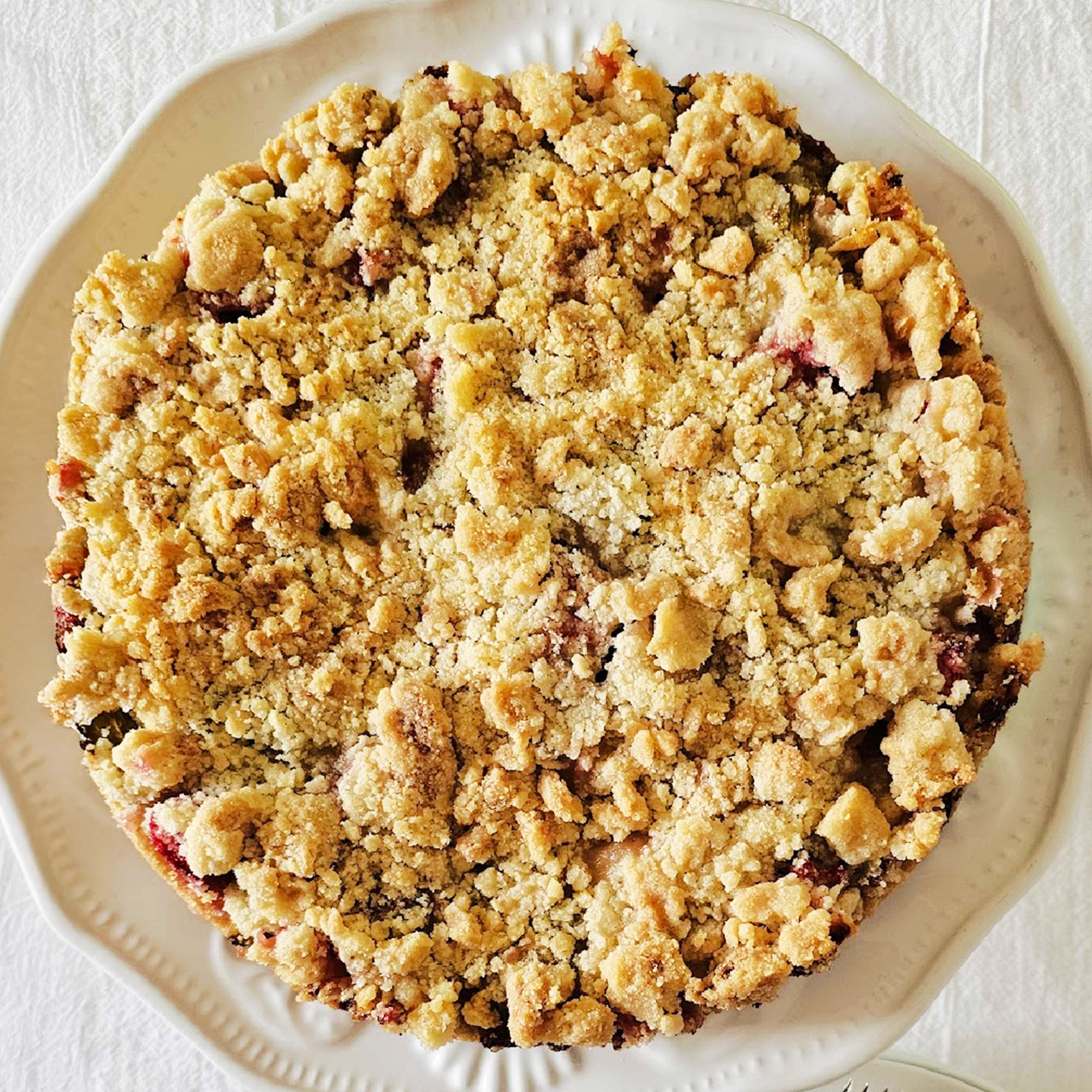 Rhubarb Crumb Cake Printable Recipe Card, Rhabarberkuchen mit Streusel, 4x6 PDF, 8.5x11 PDF