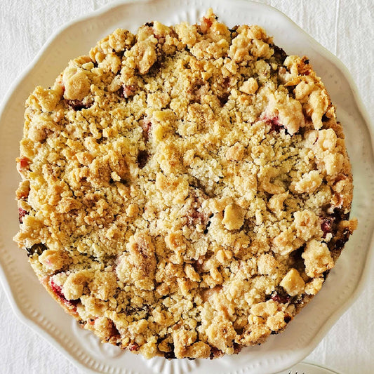 Rhubarb Crumb Cake Printable Recipe Card, Rhabarberkuchen mit Streusel, 4x6 PDF, 8.5x11 PDF