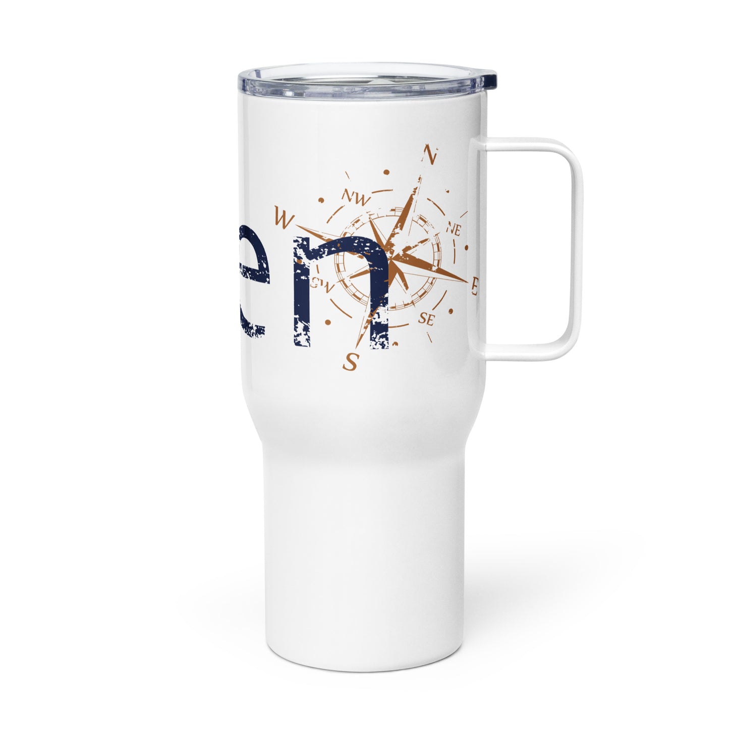Travel mug with a handle