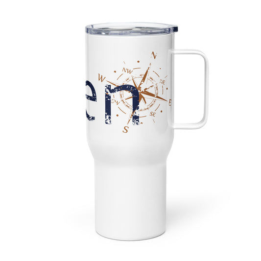 Travel mug with a handle
