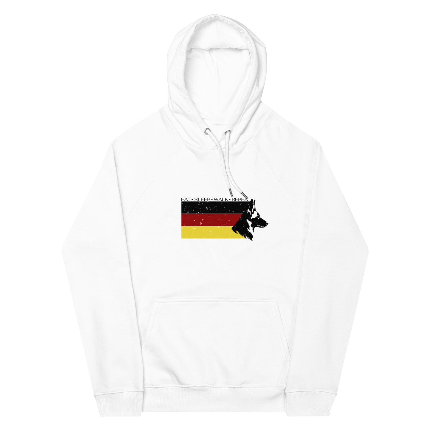 German Shepherd Raglan Hoodie – Organic Cotton Unisex