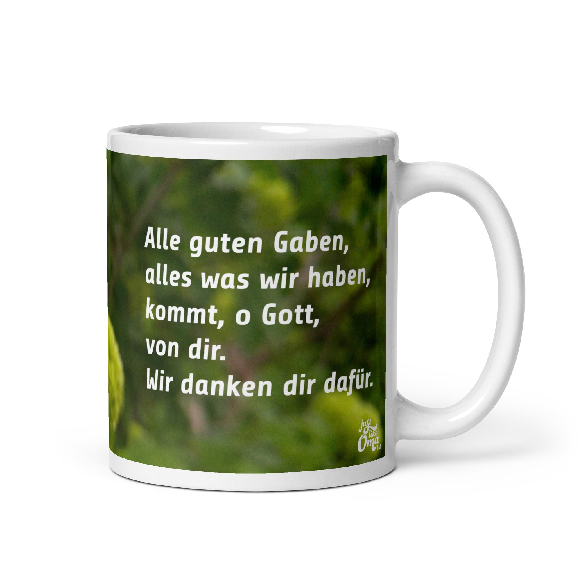 Snowball Mug with German Prayer